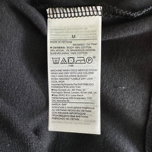 Gap Black Puff Sleeve Dress M Cotton Blend - Picture 4 of 6